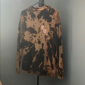 Hand bleach dyed crew neck